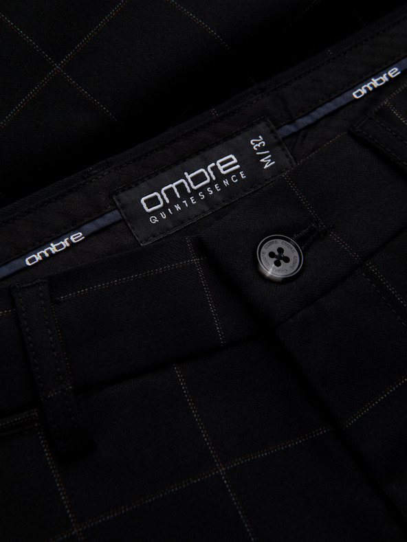 Ombre Clothing Fekete férfi kockás nadrág Ombre Clothing