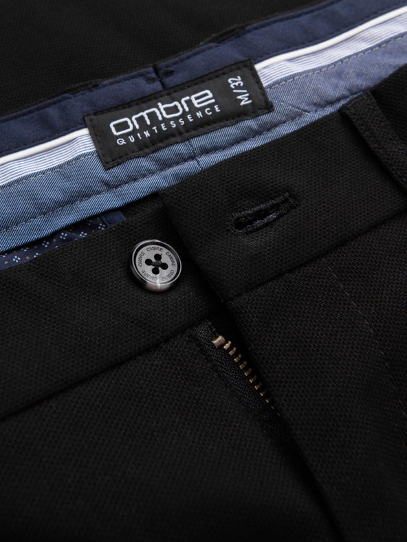 Ombre Clothing Fekete férfi slim fit chino nadrág Ombre Ruházat