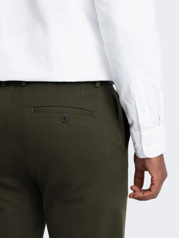 Ombre Clothing Sötétzöld férfi chino nadrág Ombre ruházat