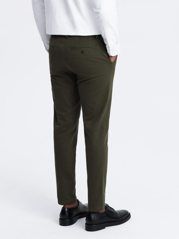 Ombre Clothing Sötétzöld férfi chino nadrág Ombre ruházat