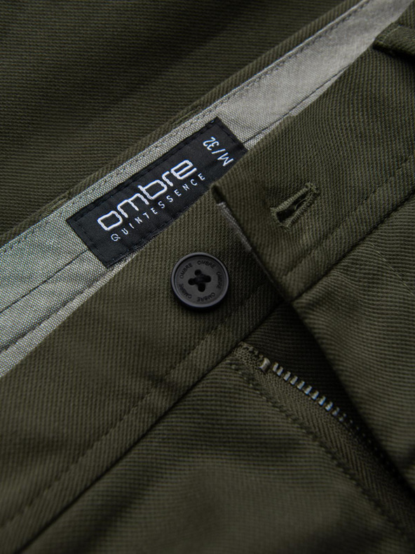 Ombre Clothing Sötétzöld férfi chino nadrág Ombre ruházat