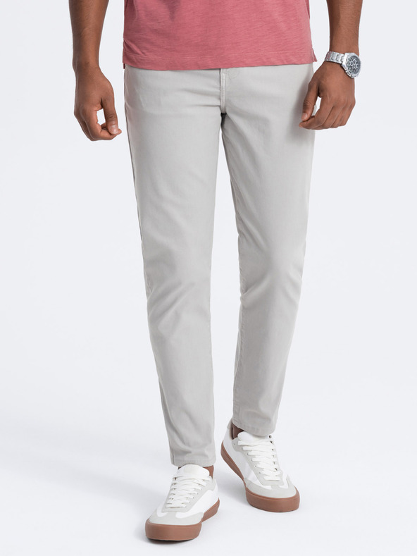 Ombre Clothing Világosszürke Férfi chino nadrág Ombre ruházat
