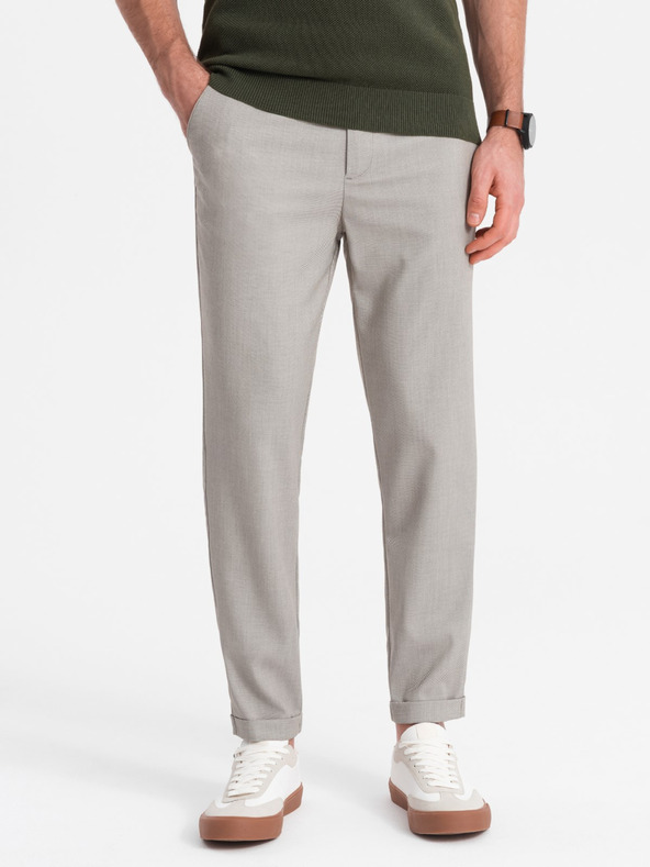 Ombre Clothing Világosszürke Férfi chino nadrág Ombre ruházat