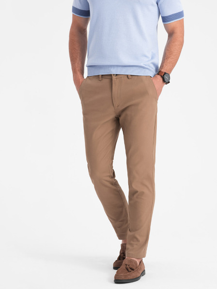 Ombre Clothing Világosbarna férfi slim fit chino nadrág Ombre Ruházat