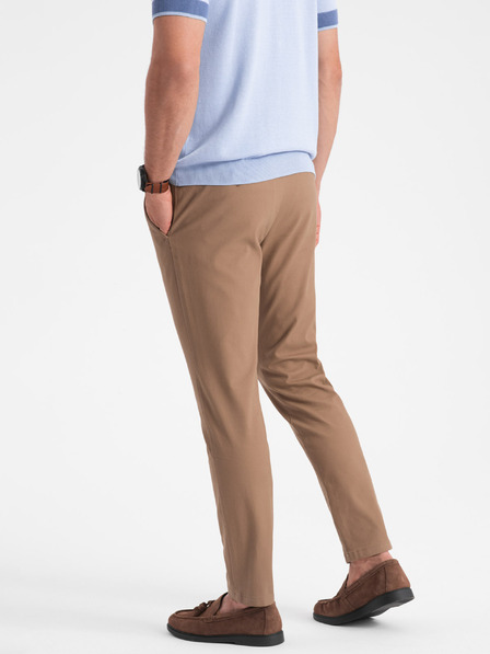 Ombre Clothing Világosbarna férfi slim fit chino nadrág Ombre Ruházat