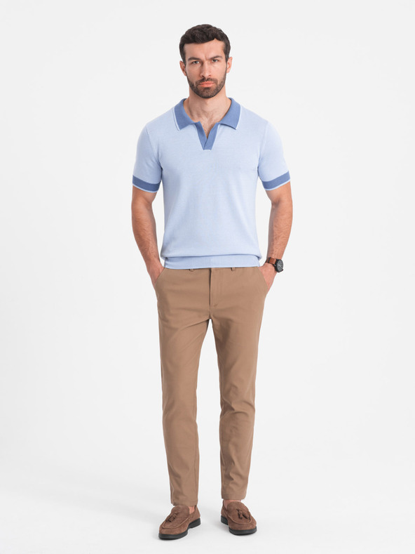 Ombre Clothing Világosbarna férfi slim fit chino nadrág Ombre Ruházat