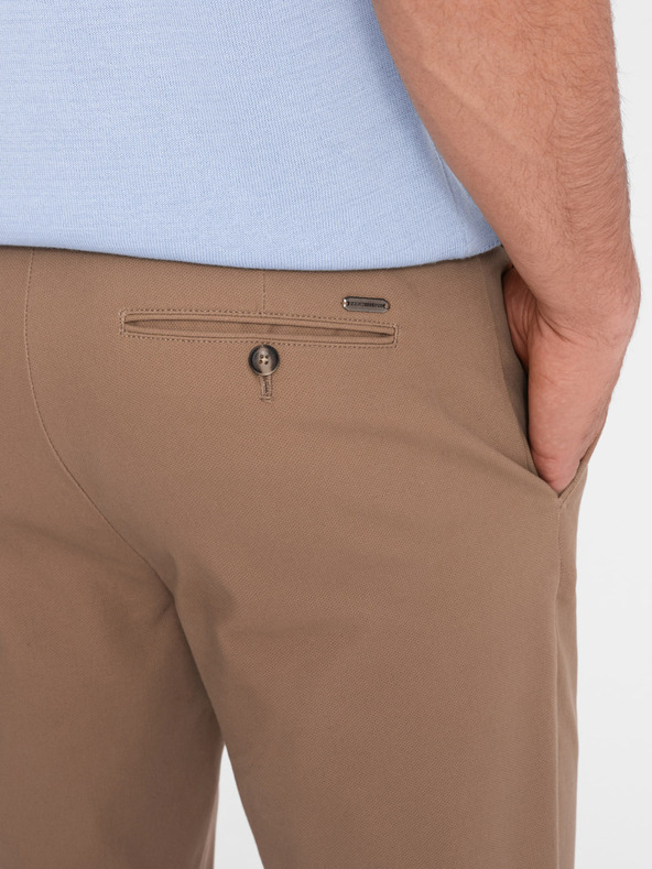 Ombre Clothing Világosbarna férfi slim fit chino nadrág Ombre Ruházat