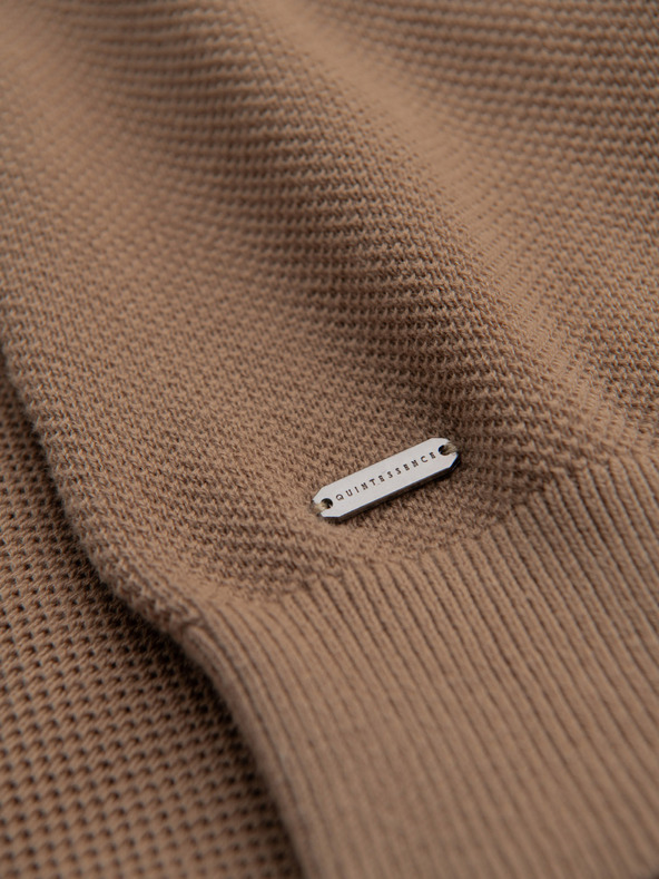 Ombre Clothing Világosbarna férfi póló póló Ombre ruházat