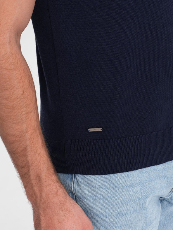 Ombre Clothing Sötétkék férfi póló póló Ombre Clothing