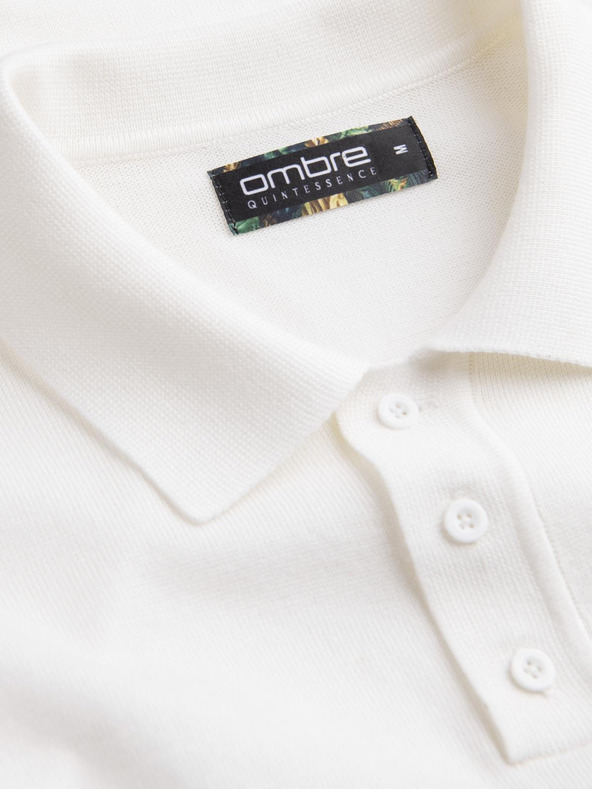 Ombre Clothing Krémszínű férfi póló póló Ombre ruházat