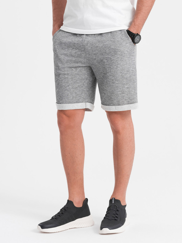 Ombre Clothing Szürke férfi brindle rövidnadrág Ombre Ruházat