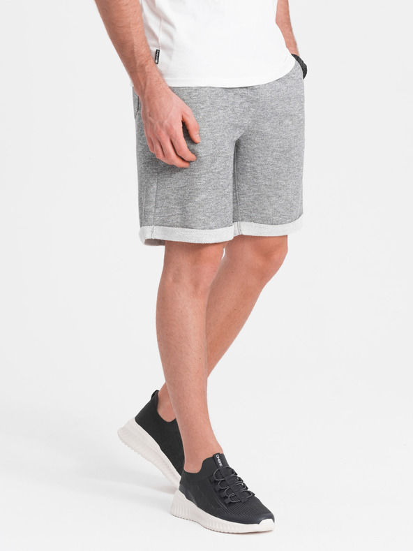 Ombre Clothing Szürke férfi brindle rövidnadrág Ombre Ruházat