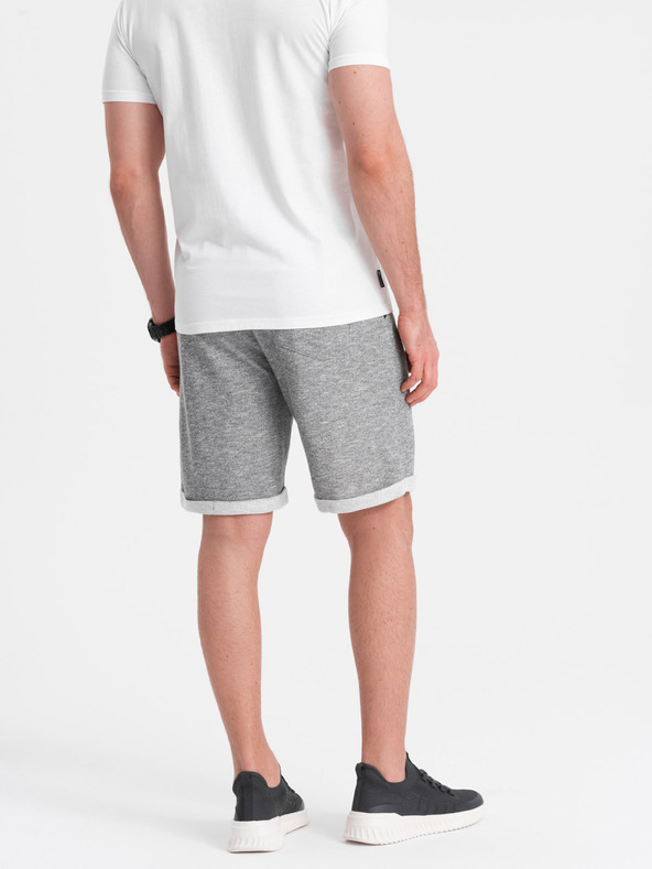 Ombre Clothing Szürke férfi brindle rövidnadrág Ombre Ruházat