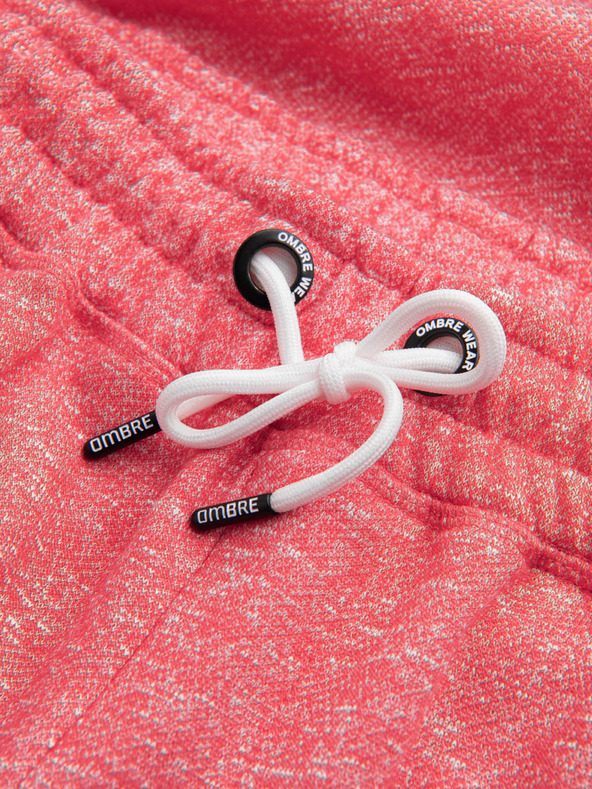 Ombre Clothing Piros férfi csíkos rövidnadrág Ombre Ruházat