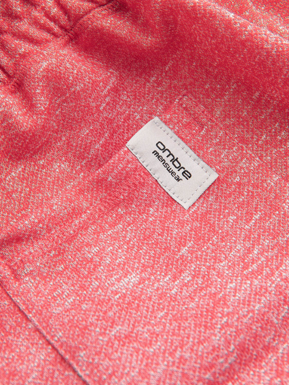 Ombre Clothing Piros férfi csíkos rövidnadrág Ombre Ruházat