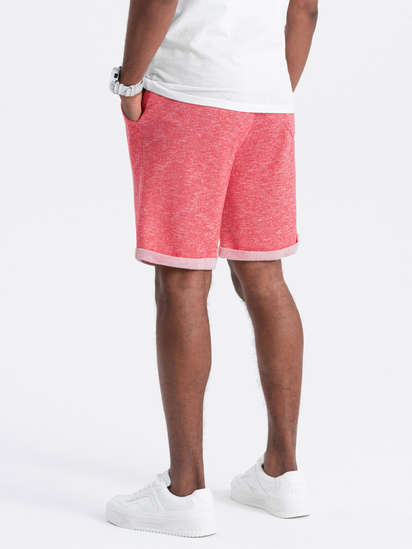 Ombre Clothing Piros férfi csíkos rövidnadrág Ombre Ruházat