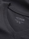 Ombre Clothing Sötétszürke férfi alap v-nyakú póló Ombre Clothing