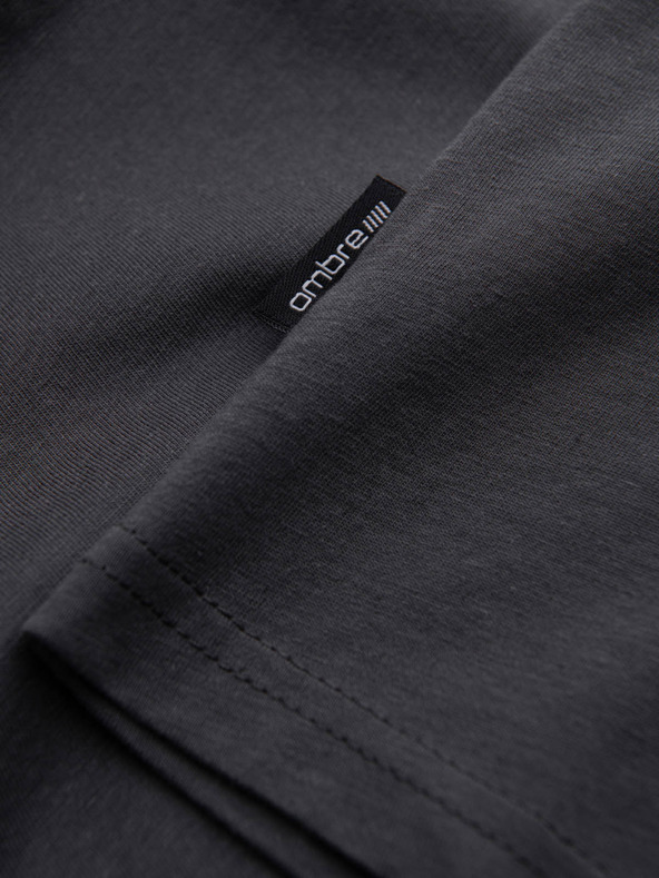 Ombre Clothing Sötétszürke férfi alap v-nyakú póló Ombre Clothing