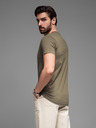Ombre Clothing Khaki színű, férfi, v-nyakú alap póló Ombre Clothing