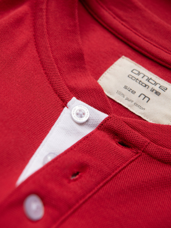 Ombre Clothing Piros férfi póló póló Ombre Ruházat