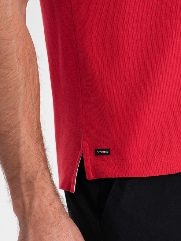 Ombre Clothing Piros férfi póló póló Ombre Ruházat