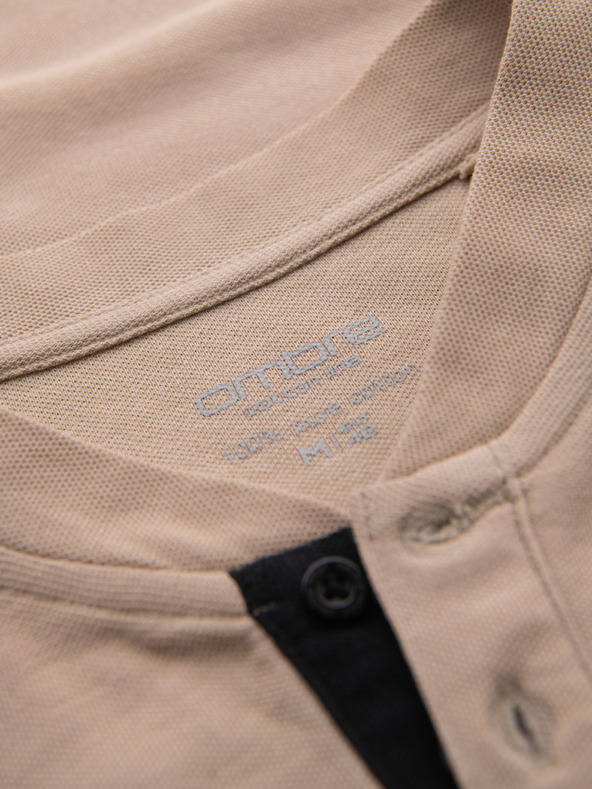 Ombre Clothing Bézs színű férfi póló Ombre Clothing