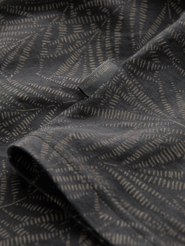Ombre Clothing Sötétszürke férfi mintás póló Ombre ruházat