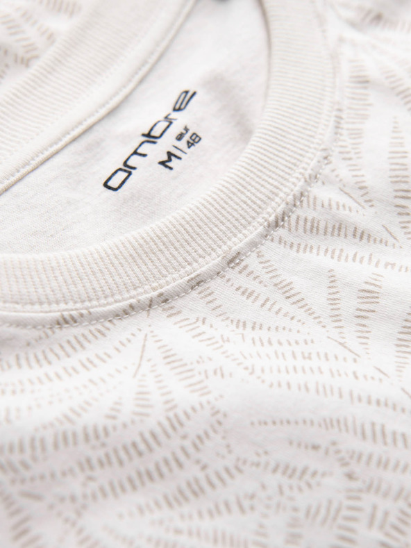 Ombre Clothing Krémszínű férfi mintás ing Ombre ruházat