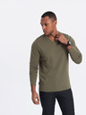 Ombre Clothing Khaki színű férfi alap póló Ombre Ruházat