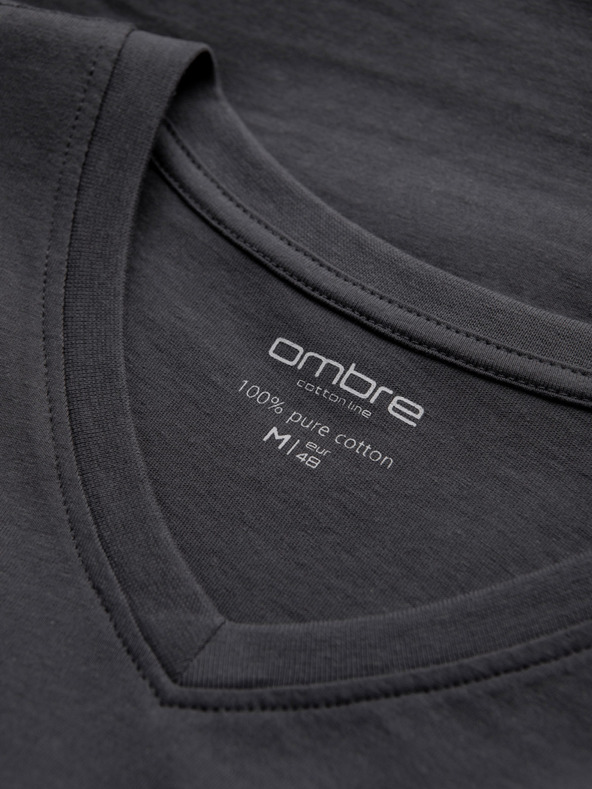 Ombre Clothing Sötétszürke férfi alap póló Ombre Ruházat