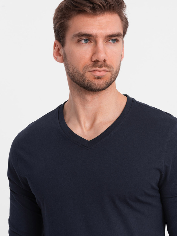 Ombre Clothing Sötétkék férfi alap póló Ombre Ruházat