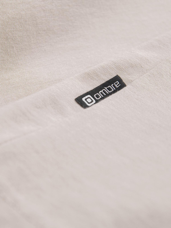 Ombre Clothing Bézs férfi alap póló Ombre ruházat