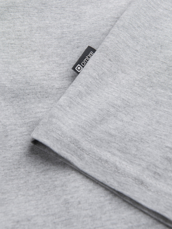 Ombre Clothing Világosszürke férfi alap póló Ombre Ruházat