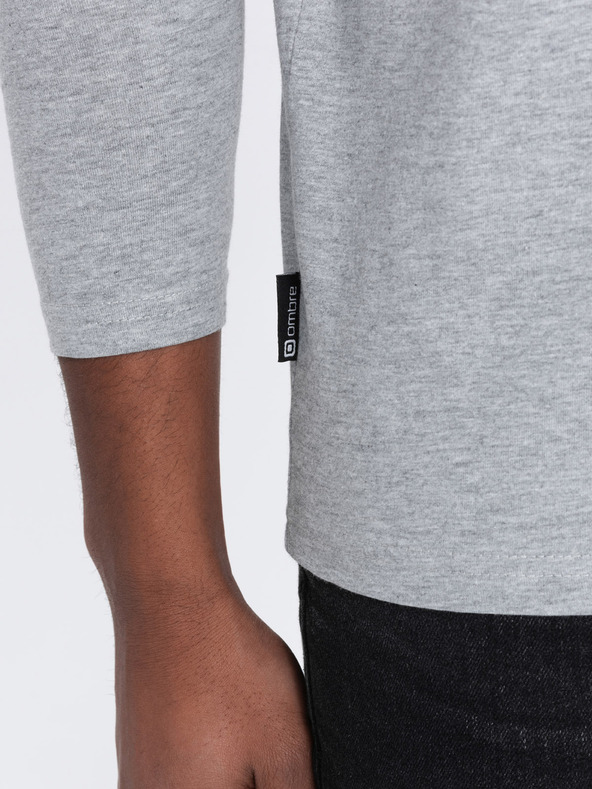 Ombre Clothing Világosszürke férfi alap póló Ombre Ruházat