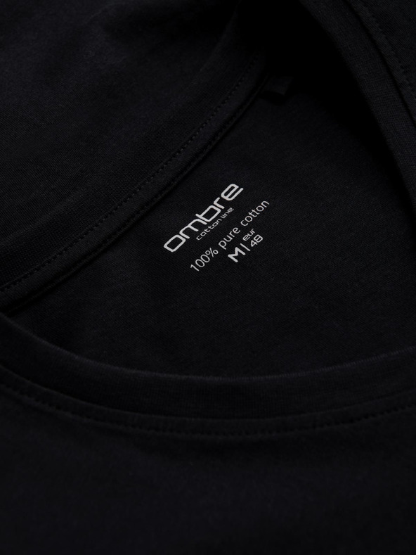 Ombre Clothing Fekete férfi alap póló Ombre Clothing