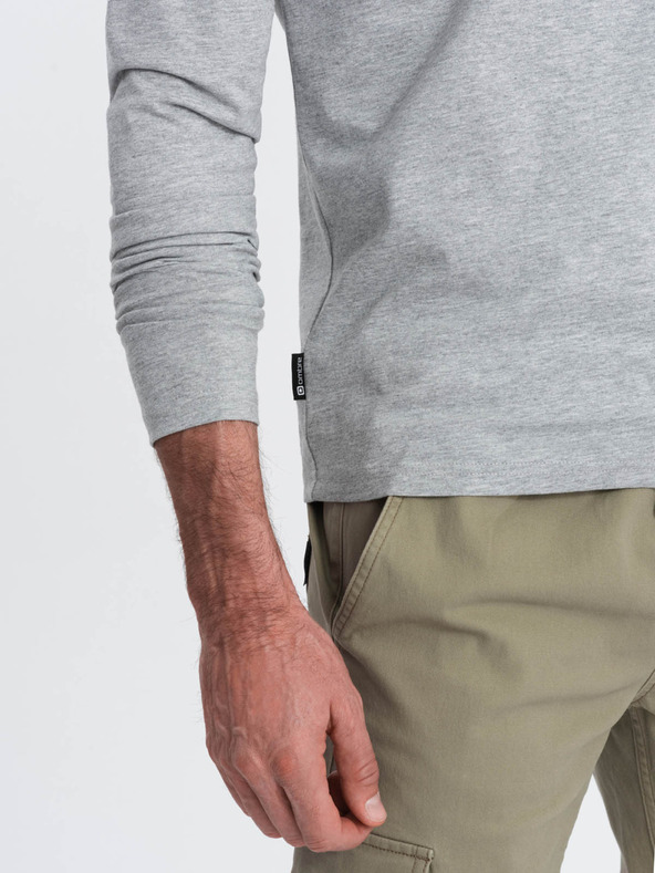 Ombre Clothing Szürke férfi alap póló Ombre Ruházat