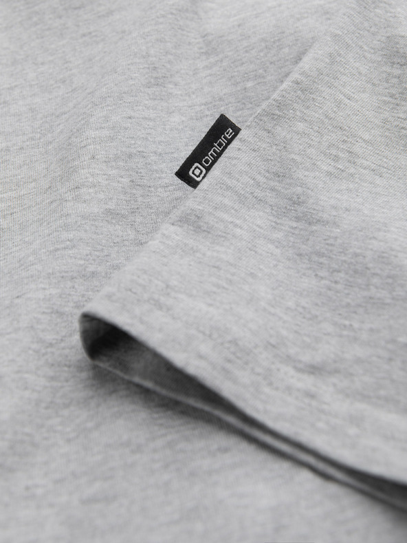 Ombre Clothing Szürke férfi alap póló Ombre Ruházat
