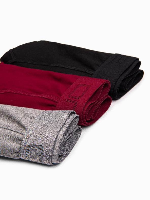 Ombre Clothing Három darabos férfi boxeralsó szürke, bordó és fekete színben Ombre Clothing Ombre Clothing