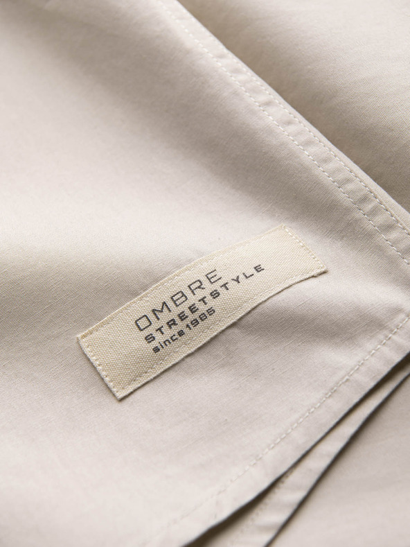 Ombre Clothing Cream férfi rövid ujjú póló Ombre ruházat