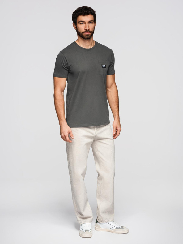 Ombre Clothing Férfi szabadidős póló zsebbel Ombre ruházat zöld