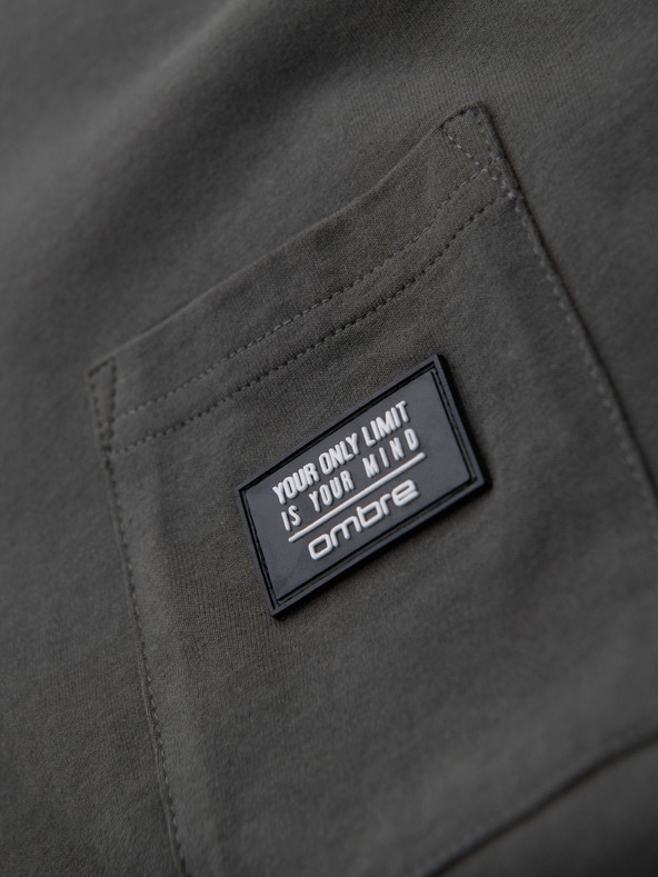 Ombre Clothing Férfi szabadidős póló zsebbel Ombre ruházat zöld