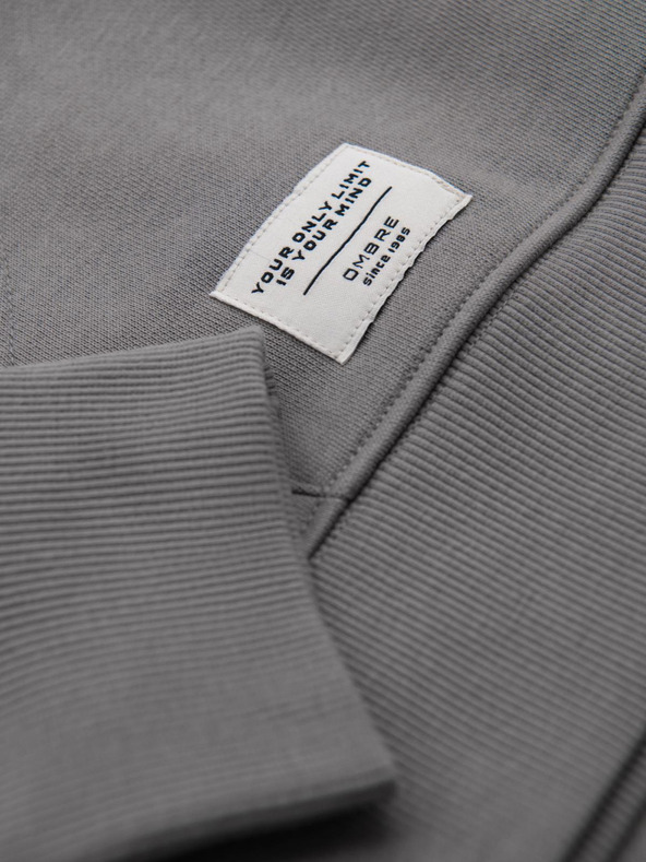 Ombre Clothing Szürke férfi kapucnis pulóver kenguruval és kapucnival Ombre Ruházat Ombre Clothing