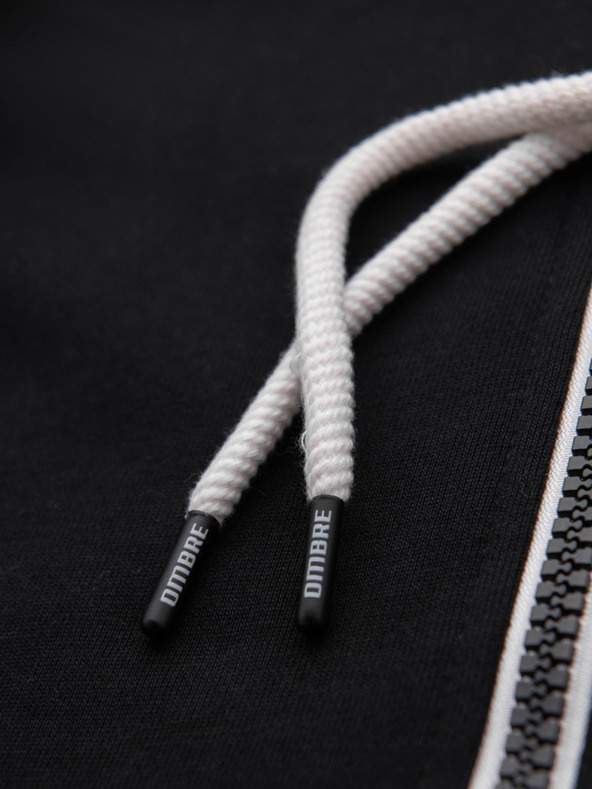 Ombre Clothing Fekete férfi alap cipzáras kapucnis pulóver Ombre Ruházat