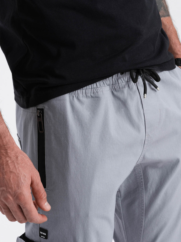 Ombre Clothing Világosszürke férfi cargo jogger nadrág Ombre Ruházat