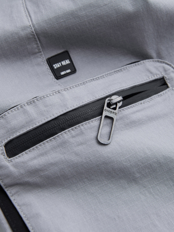 Ombre Clothing Világosszürke férfi cargo jogger nadrág Ombre Ruházat