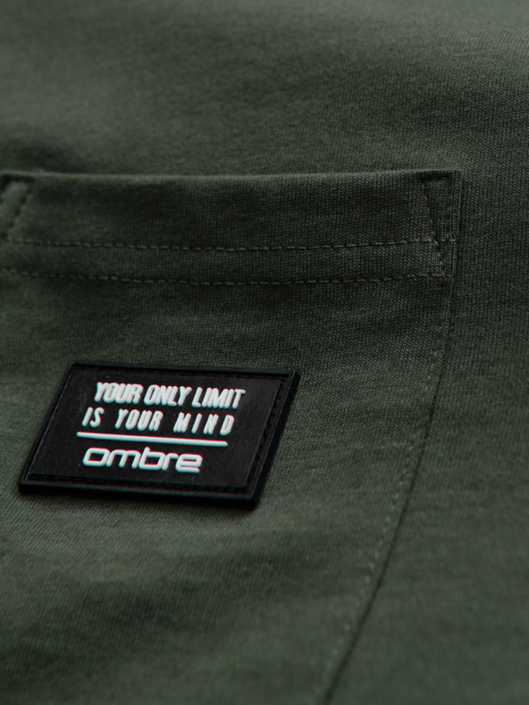 Ombre Clothing Zöld férfi zsebes póló Ombre Ruházat Ombre Ruházat