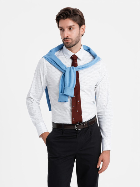 Ombre Clothing Fehér férfi pamut ing Ombre Ruházat