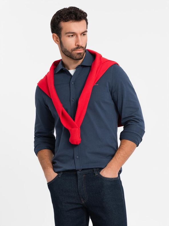 Ombre Clothing Kék férfi trikó ing Ombre Clothing Ombre Clothing