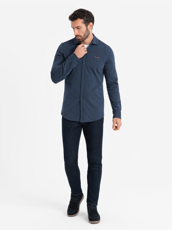 Ombre Clothing Kék férfi trikó ing Ombre Clothing Ombre Clothing