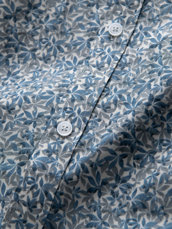 Ombre Clothing Kék férfi mintás slim fit ing Ombre Ruházat